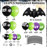 Halloween Balloon Arch Kit: Purple, Black & Lime Green with Bat Foil