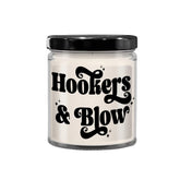 Hookers And Blow Candle For Friend Cocaine Pun Sarcastic Adult Humor Birthday Christmas Ideas 9 Oz. Vanilla Scented Soy Wax