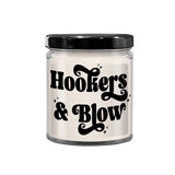 Hookers And Blow Candle For Friend Cocaine Pun Sarcastic Adult Humor Birthday Christmas Ideas 9 Oz. Vanilla Scented Soy Wax