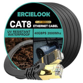 Cat 7 Ethernet Cable 100 Ft High Speed, Shielded Flat Internet Cable With Clip