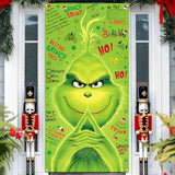 Merry Christmas Door Cover Green Christmas Decoration Winter Birthday Party Decor Front Door Banner