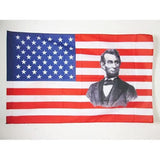 United States with Abraham Lincoln Flag 3x5 ft Pole Sleeve