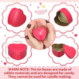 12 Pieces Valentine'S Day Heart Shaped Metal Tins Box With Lids Valentine'S Day Candy Boxes Cookie Biscuits Jar Empty Tin Box For Candies Treasures Cookies Kitchen Wedding Parties(Rose Red)