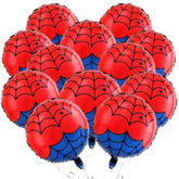 12 Pcs 18 Inch Spider Themed Foil Balloons - Happy Birthday Balloon For Vibrant Party Decorations, Durable & Reusable Foil Mylar Balloons, Perfect For Spider Birthday Party Supplies