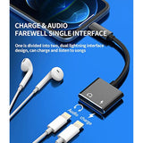Headphone Adapter Compatible For Iphone Compatible With Lightning To Audio Jack And Charger Earphone Charging Splitter 11 12Mini Pro Max Xs Xr X Se For Ipad Connector Converter For Apple Mfi Certified