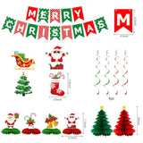 Red Christmas Party Decorations, 40Pcs Merry Christmas Birthday Party Supplies With Christmas Backdrop Banner, Cute Honeycomb, Hanging Swirl, Background For Xmas Eve Happy New Year