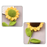 Crochet Flowers Handmade Knitted Sunflower Artificial Single Flower Bouquet Gift For Birthday Wedding Party Accessories For Women Girls Graduation Ceremony Sunflower Decor Home Office Decorations 1Pcs