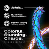 Light Up Charger Cable - Globright Braided Led Charging Cable, Glowing Fast Ch