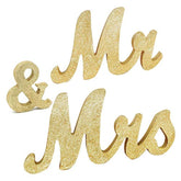 Awtlife 30" X 6" Gold Glitter Mr And Mrs Letters For Vintage Wedding Decoration Table Decor Vintage Style Wooden Mr & Mrs Letters Table