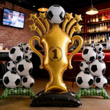 Soccer Ball Balloons & Trophy Set - 59 Inch Large Foil Balloons Balls and Trophies, Soccer Party Decorations for World Cup Soccer Events, 2026 Championship Birthday Supplies for Fans