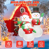 5 Ft Christmas Inflatables Snowman Family Outdoor Decoration With Built In Led Lights Blow Ups Christmas Snowman Decorat