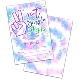 10Th Birthday Party Invitations, Out Single Digits Party Invites, Decorations, Favors, And Supplies For Kids Teens, Tie Dye Birthday Fill-In Invitations, 20 Cards With Envelopes (A03)