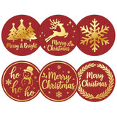 Merry Christmas Stickers - 2 Inch 120Pcs Merry And Bright Sticker Gold Foil Holiday Stickers Large Christmas Tree Snowflake Snowman Labels For Envelope Seals Cards Ornaments(Random Style)