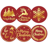 Merry Christmas Stickers - 2 Inch 120Pcs Merry And Bright Sticker Gold Foil Holiday Stickers Large Christmas Tree Snowflake Snowman Labels For Envelope Seals Cards Ornaments(Random Style)