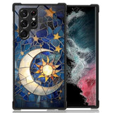 Compatible With Samsung Galaxy S23 Ultra Case,Moon Stars Glass Night Four Corner Airbag Case For Galaxy S23 Ultra,Christmas Drop Protection Corner