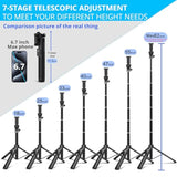 62 Inches Extendable Selfie Stick Tripod With Wireless Remote & Phone Holder, Portable Aluminum Alloy 3 In 1 Stand For Group Photos, Vlogging & Travel Compatible With All Smartphones