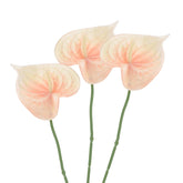 13" Artificial Anthurium Lily Flowers, 3 Pack Permanent Flower Floral Arrangements Bouquet For Home Decor Bridal Wedding Festival Party, Light Orange