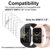 6-Pack Screen Protector For 1.8” Idw19 Idw13 Idw15, Compatible With Idw13 Of Woneligo Faweio Vrpefit Amzhero Toobur Konitee & For Idw19 Of 1.8” Milouz Aeac Kalinco "Veryfit" Smart Watch, Soft Tpu