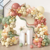 Dusty Pink Balloon Arch Kit: Peach, Green & Gold Party Garland