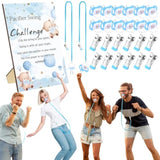 12 Sets Swing Pacifier Baby Shower Games Funny Gender Reveal Games, Include 1 Wooden Sign And 12 Pacifiers For Bridal Shower Gender Reveal Party Favors Women Men(Bear,Blue)