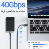 Usb 4 Cable(6.6Ft, 2Packs) Compatible With Thunderbolt 4/3 40Gbps High Speed Type C To Usb C Cable Supports 240W Fast Charing And 8K@60Hz Display For Iphone 16/15 Macbook, Ipad