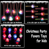 42pcs Christmas Party Favors Kids Glow Rings Necklaces Bracelets Party Supplies