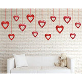 40 Pieces Valentine'S Day Glitter Heart Foil Hanging Decorations Red Hearts Hanging Ornaments Party Supplies For Indoor Outdoor Valentines Bridal Shower Anniversary Wedding Party Decorations