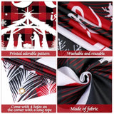 Christmas Jesus Religious Banner Xmas Holy Night Backdrop Jesus Is The Reason For The Season Red Buffalo Plaid Banner For Winter Holiday Xmas Religion Party Outdoor Decors,72.8 * 43.3 Inch