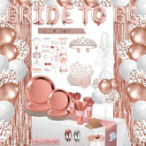 Rose Gold Bridal Shower Decoration Kit: Bachelorette Party Supplies for 25 Guests