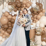 157-Pcs Brown & Neutral Balloon Garland Arch Kit for Parties & Showers