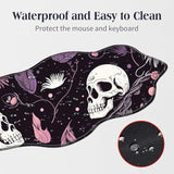 Raven Skulls Desk Mat Irregular Shape Large Mouse Pad 35.4"X15.75" Desk Rubber Base Mousepad With Stitched Edges Big Desk Pad For Work,Game,Office,Home