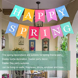 Hello Spring Banner Burlap Happy Spring Decorations Felt Easter Decor Garland Spring Themed Party Supplier For Mantle Office Classroom