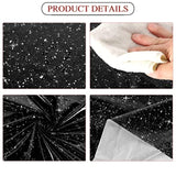 3 Pcs Black Glitter Tablecloth, 54 X 108 Shimmer Table Cloth For Women, Sequin Sparkly Plastic Waterproof Disposable For Star Galaxy Space Themed Gothic Halloween Disco Wedding Birthday Party