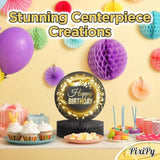 Happy Birthday Table Decorations Centerpieces - 4-Pack Double Sided Ha