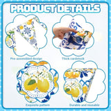 5 Pcs Blue Tiles Lemon Decor Lemon Bunting Banners Blue Tiles Paper Pennant Garlands Lemonade Hanging Triangle Flags For Wedding Birthday Bridal Shower Bachelorette Party Decorations