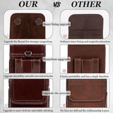 Leather Phone Holster - Genuine Full-Grain Buffalo Leather Cell Phone Holsters - for iPhone 16, 15, 14, 13pro, Galaxy S24, S23, S22-7.3" X 3.8"