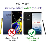 Military Grade Drop Impact For Samsung Galaxy Note 8 Case 360 Metal Rotating Ring Kickstand Holder Built-In Magnetic Car Mount Armor Shockproof Cover For Galaxy Note 8 Protection Case (Blue)