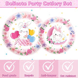 153 Pcs Easter Bunny Birthday Party Decorations Kit With Bunny Birthda