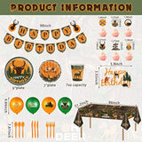 165 Pcs Hunting Birthday Party Decorations Camo Deer Birthday Banner Hunting Tablecloths Camo Disposable Dinnerware Tableware For 16 Guests Deer Camouflage Balloons Cake Cupcake Topper