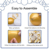 124pcs White and Gold Balloon Garland Kit for Wedding, Birthday, Baby Shower Decor