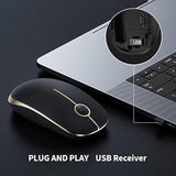 Wireless Mouse, 2.4G Slim Portable Computer Mouse With Nano Receiver Quiet Sil