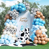 162Pcs Blue Cow Balloons Garland Arch Kit - 18 12 10 5 inch Cow Latex Balloon