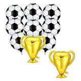 10PCS Championship Trophy and Soccer Foil Balloons Set for Birthday, Baby Shower, Wedding Anniversary, Soccer Themed Party Decoration