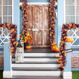 33Ft Halloween Glitter Tinsel Garland with Pumpkins in Orange Black Purple