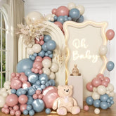 Brown Blue Balloon Arch Kit 138 Pcs Bear Baby Shower Decorations Include Brown Beige Blue Balloons For Baby Shower Gender Reveal Wedding Birthday Party Decoration