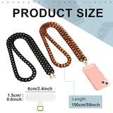2 Pcs Crossbody Phone Lanyard Chain Charm Cell Phone Straps Compatible With Universal Cases 59 Inch(Black, Coffee)