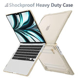 For New Macbook Air 15 Inch Case 2025 M4 2024 A3114 (M3) A2941 (M2) 2023,Heavy Duty Shockproof Protective Hard Shell With Fold Kickstand & Keyboard Cover For Enhanced Durability, Khaki