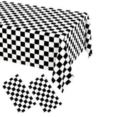 2 Pack Black And White Checkered Disposable Tablecloth Race Car Theme Party Table Cloth, Black Checkered Tablecloth For Race Car Theme Birthday, Outdoor Picnic Parties Decorations, 54 × 108 Inch
