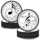 50Pcs 7Inch Musical Note Plates Music Themed Tableware Newborn Baby Shower Musical Notes Disposable Paper Dinnerware For Picnic Dessert Kids Party Baby Shower Birthday Music Party Decorations