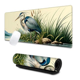 Blue Heron Large Gaming Desk Mat,Rubber Non-Slip Bird Nature Mouse Pad,31.5X11.8X0.12In Extended Detailed Wildlife Rustic Classic Mousepad,Game Lover Mice Pads Gifts,Office Home Deskmat Decor